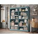 Palace Imports 12-Shelf Solid Wood Bookcase - 64" Wide Wooden Bookshelf - Aqua Modular Cabinets with Adjustable Shelves - 71.5" Tall Bookcases for Living Room - 100% Eco-Friendly Wood