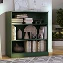 Palace Imports Solid Wood Bookcase - 3-Tier Floor Standing Bookshelf - 36" Short Storage Shelf, 32” W - Green, Display Furniture for Living Space, Renewable 100% Eco-Friendly Wood, Made in Brazil