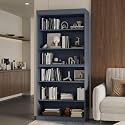 Palace Imports Solid Wood Bookcase - 6-Tier Bookshelf, 71.5" Tall, 32” W - Antique Blue, Stackable Modular, Open Storage Display for Living Room, Office, 100% Eco-Friendly Solid Wood, Made in Brazil