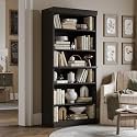 Palace Imports Solid Wood Bookcase - Stackable Modular 6-Tier Bookshelf - 71.5" Tall x 32" Wide - Black, Open Display Shelf for Living Room, Office, Renewable 100% Eco-Friendly Wood, Made in Brazil