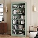Palace Imports Solid Wood Bookcase - Stackable Modular 6-Tier Bookshelf - 71.5" Tall x 32" Wide - Sage, Open Display Shelf for Living Room, Office, Renewable 100% Eco-Friendly Wood, Made in Brazil