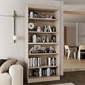 Palace Imports Solid Wood Bookcase - Stackable Modular 6-Tier Bookshelf - 71.5" Tall x 32" Wide - Beige, Open Display Shelf for Living Room, Office, Renewable 100% Eco-Friendly Wood, Made in Brazil