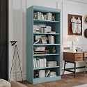 Palace Imports Solid Wood Bookcase - Stackable Modular 6-Tier Bookshelf - 71.5" Tall x 32" Wide - Aqua, Open Display Shelf for Living Room, Office, Renewable 100% Eco-Friendly Wood, Made in Brazil