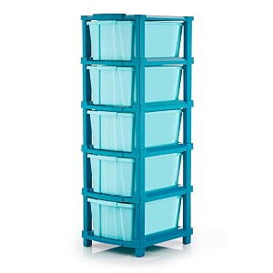 palak 5-xl drawer multipurpose drawer plastic modular chest storage organizer home office parlor school doctors home amp kidsdimension-28cmx35cmx87cm ocean blue
