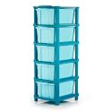 PALAK 5-XL Drawer Multipurpose Drawer Plastic Modular Chest Storage Organizer Home, Office, Parlor, School, Doctors, Home &amp; Kids(Dimension-28cmx35cmx87cm) (Ocean Blue)