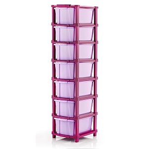 palak plastic drawer organizer self standard rectangular multi purpose modular drawer system large chest of drawer organizer for home officeproduct dimension when assembeled 7 layer 7xl purple