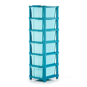 palak plastic drawer organizer self standard rectangular multi purpose modular drawer system large chest of drawer organizer for home officeproduct dimension when assembeled 7 layer 6xl blue