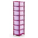 PALAK Plastic Drawer Organizer Self Standard Rectangular Multi Purpose Modular Drawer System Large Chest of Drawer Organizer for Home Office,Product Dimension When assembeled (7 Layer) (7xl, purple)