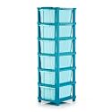 PALAK Plastic Drawer Organizer Self Standard Rectangular Multi Purpose Modular Drawer System Large Chest of Drawer Organizer for Home Office,Product Dimension When assembeled (7 Layer) (6xl, blue)