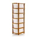 PALAK Plastic Drawer Organizer Self Standard Rectangular Multi Purpose Modular Drawer System Large Chest of Drawer Organizer for Home Office,Product Dimension When assembeled (7 Layer) (6xl, brown)