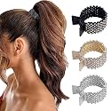 PALAY 3 Pcs Metal Rhinestone Hair Claw Clips, Black Gold Silver