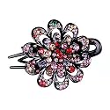 PALAY Flower Hair Comb Clips Crystal Barrettes Slide Pins Multicolour