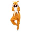 PALAY® Kangaroo Pajama for Women Men Cute Cartoon Kangaroo Fleece Wearable Blanket for Adults Warm Onesies with Hood and Pocket Soft Plush Pajama Blanket Halloween Christmas Costume