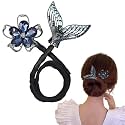 PALAY Juda Bun For Women, Hair Maker Twist Clip, White Floral Rhinestone