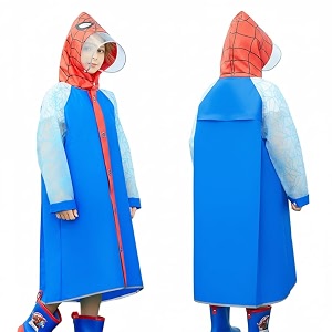 PALAY Rain Coat for Kids Spider Poncho