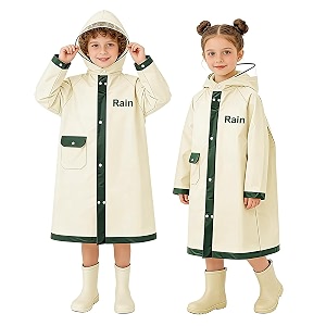 PALAY Raincoat for Kids Waterproof Hooded Raincoat