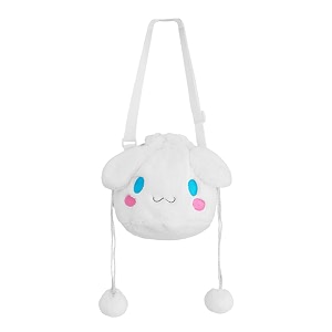 palay kawaii cinnamoroll plush tote bag - soft plush cinnamoroll purse bag with drawstring - small casual bag for girls gift