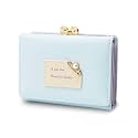 PALAY PU Leather Mini Wallet for Women Card Holder Clutch Purse Blue