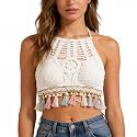 PALAY Women39s Summer Beach Backless Crochet Halter