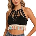 PALAY Women39s Summer Beach Backless Crochet Halter
