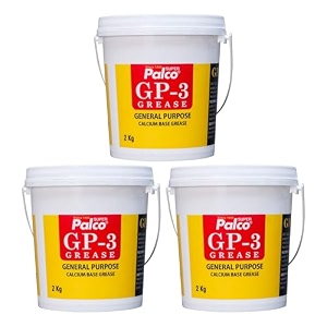 palco gp-3 grease 2kg pack of 3 general multipurpose water resistant amp chassis bearing calcium base grease for car machinery industrial agricultural bike chain lube nlgi-3 long lasting lubricant