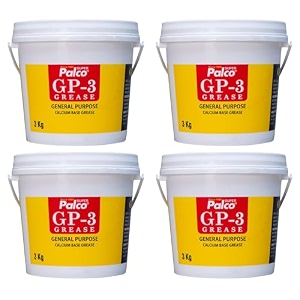 palco gp-3 grease 3kg pack of 4 general multipurpose water resistant amp chassis bearing calcium base grease for car machinery industrial agricultural bike chain lube nlgi-3 long lasting lubricant