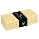 Pale Yellow Cloth Napkins 4 Pack, 17x17 Inches, 100% Cotton, Decorative Washable Table Linen, Soft Reusable Cloth for Baby Shower, Everyday Dining, Spring Wedding, Easter Holiday
