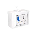 Palfrey Extension Board - Single 16A Socket with Safety Shutter &amp; 16A MCB Switch | 16A 3 Pin Plug with Indicator | 2.5 sqmm 3 core Cable | White Color | 15 Meter (3000W - 2.5MM Cable, 15 Meter) 240V