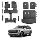 Palisade Floor Mats - Car Mats for Hyundai Palisade 7 Seats 2026 (Only Fit Gas), All Weather Floor Mats Cargo Liner with Backrest Mat and Door Sill Guards for Palisade Accessories