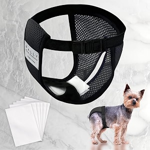 pally pets39 products female dog use breathable reusable female dogs diapers with 6 absorbption cotton pad comfort reusable doggy diapers for female dog medium recommended waist - 1134 to 15334