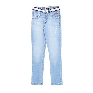PALM TREE Boys Blue Washed Denim Fixed