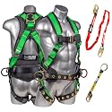 Palmer Safety Fall Protection Safety Harness Hammerhead Series Safety Kit I Premium Harness + Lanyard + D-Ring Extender Kit
