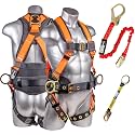 Palmer Safety Fall Protection Safety Harness Hammerhead Series Safety Kit I Premium Harness + Lanyard + D-Ring Extender Kit