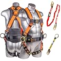 Palmer Safety Fall Protection Safety Harness Hammerhead Series Safety Kit I Premium Harness + Lanyard + D-Ring Extender Kit