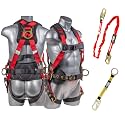Palmer Safety Fall Protection Safety Harness Hammerhead Series Safety Kit I Premium Harness + Lanyard + D-Ring Extender Kit