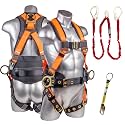 Palmer Safety Fall Protection Safety Harness Hammerhead Series Safety Kit I Premium Harness + Lanyard + D-Ring Extender Kit