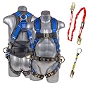 Palmer Safety Fall Protection Safety Harness Hammerhead Series Safety Kit I Premium Harness + Lanyard + D-Ring Extender Kit