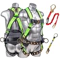 Palmer Safety Fall Protection Safety Harness Hammerhead Series Safety Kit I Premium Harness + Lanyard + D-Ring Extender Kit