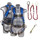 Palmer Safety Fall Protection Safety Harness Hammerhead Series Safety Kit I Premium Harness + Lanyard + D-Ring Extender Kit