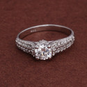 PALMONAS PALMONAS 925 Sterling Silver Crimson Love 925 Silver Ring for Womens Sterling Silver Cubic Zirconia Rhodium Plated Ring