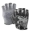 Palmyth Stubby UV Fishing Gloves Sun Protection Fingerless Glove Men Women UPF 50+ SPF for Kayaking, Paddling, Canoeing, Rowing, Driving