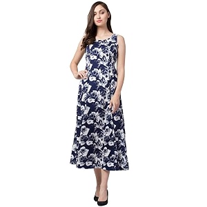 PALOMI Floral Print Cut Sleeves Maxi Dress