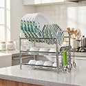 Palomino 3 Layer 18 Inch Kitchen Rack Wall Mount Kitchen Dish Rack Plate Cutlery Stand/Kitchen Utensils Mini Rack for Modern Utensils Holder (Steel, 15 x 18 inch)