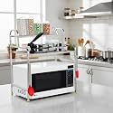Palomino Kitchen Microwave Shelf, Microwave Stand Kitchen Counter Shelf Organizer, Spicy Shelf Rack Toaster Organizer, Microwave Oven Rack, 2 Tiers with 2 Hooks (74 x 44 x 8 cm)