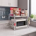 Palomino Stainless Steel 2 Shelf Microwave Or Oven Stand | Multipurpose Counter Top Standing 2 Tier Kitchen Rack | Kitchen Organizer, Tiered Shelf