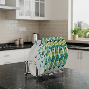 palomino stainless steel dish rack  6-plate chrome plated plate standutensil rack for kitchen  durable amp rust-resistant plate organizer