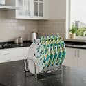Palomino Stainless Steel Dish Rack – 6-Plate Chrome Plated Plate Stand/Utensil Rack for Kitchen – Durable &amp; Rust-Resistant Plate Organizer