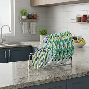 palomino stainless steel dish rack  chrome plated 8-plate standutensil holder for kitchen steel plate organizer rust-resistant amp durable