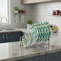 Palomino Stainless Steel Dish Rack – Chrome Plated 8-Plate Stand/Utensil Holder for Kitchen Steel Plate Organizer, Rust-Resistant &amp; Durable