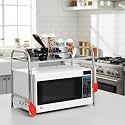 Palomino Kitchen Microwave Shelf, Microwave Stand Kitchen Counter Shelf Organizer, Spicy Shelf Rack Toaster Organizer, Microwave Oven Rack, 1 Tiers with 2 Hooks (58 x 38 x 8 cm)